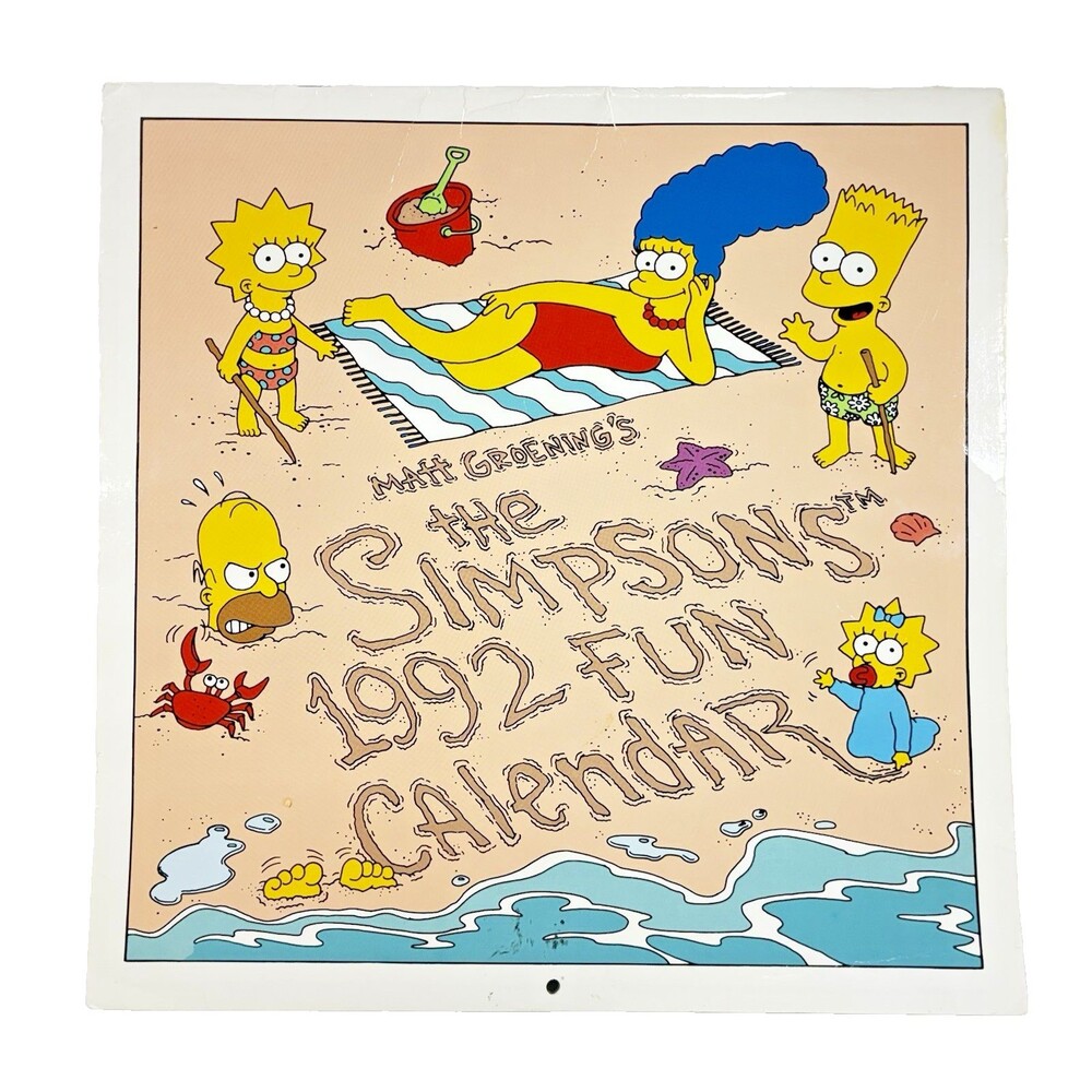 Vintage Matt Groening's The Simpsons 1992 Fun Calendar Harper Perennial
